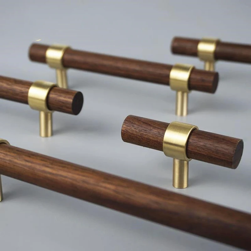 Ручка LCH из латуни и черного ореха регулируемая по цвету | Обустройство дома