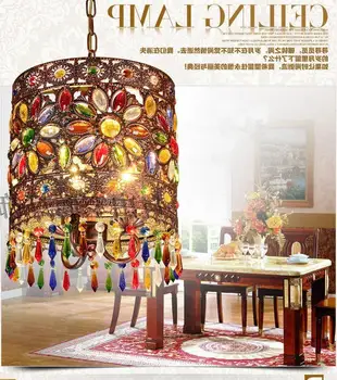 

Mediterranean Retro Bohemian Crystal Pendant Lamp Hallway Cozy Creative Lamp Bar Corridor luminaria pendente