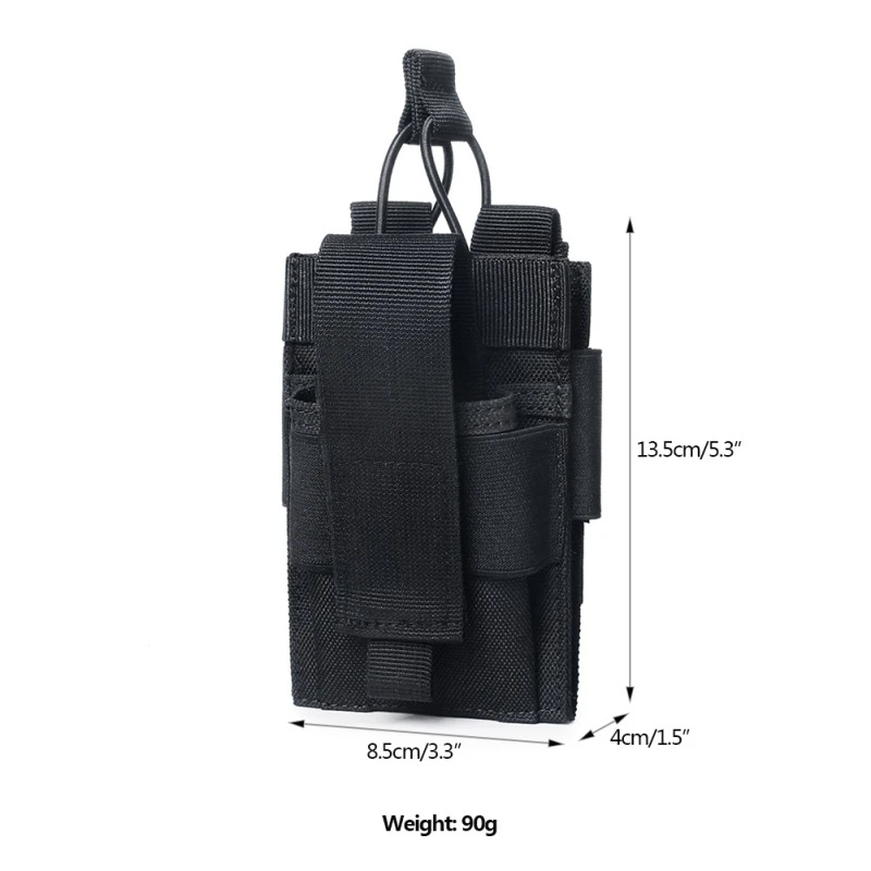 Portable durable outdoor hunting walkie Double layer pouch case 1000D nylon carry pouch multipurpose radio holder holster