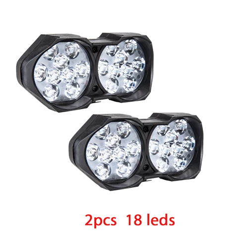 2pcs 18leds Светодиодный прожектор, светодиодный фонарь для работы, 30 Вт, 3000лм, 6500 К, рабочая точечная лампа, противотуманные фары для авто, внедорожный мотор, скутер, ATV - Цвет: 2pcs 18leds