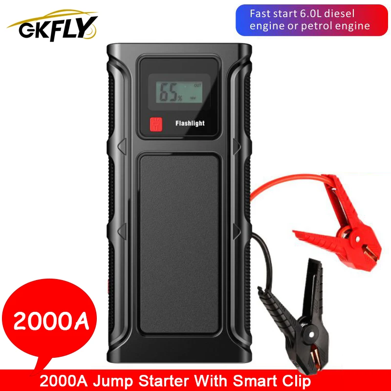 2000A автомобильный стартер Power Bank 68800mAh 12V аварийное пусковое устройство для