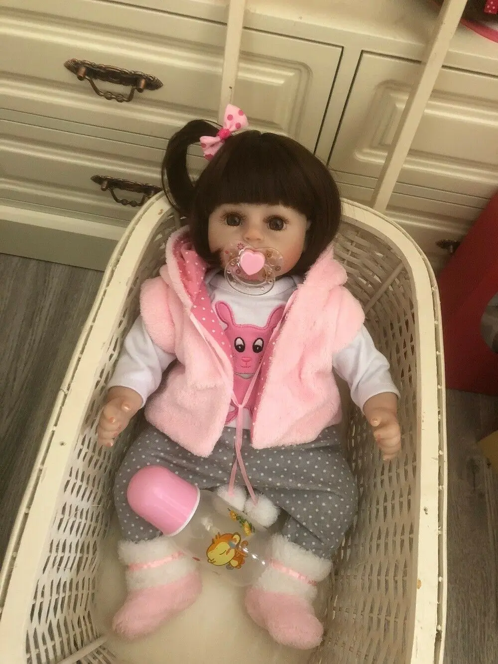 NPK 19" Newborn Babies Toddler Silicone Soft Reborn Baby Dolls Girl Xmas Gifts
