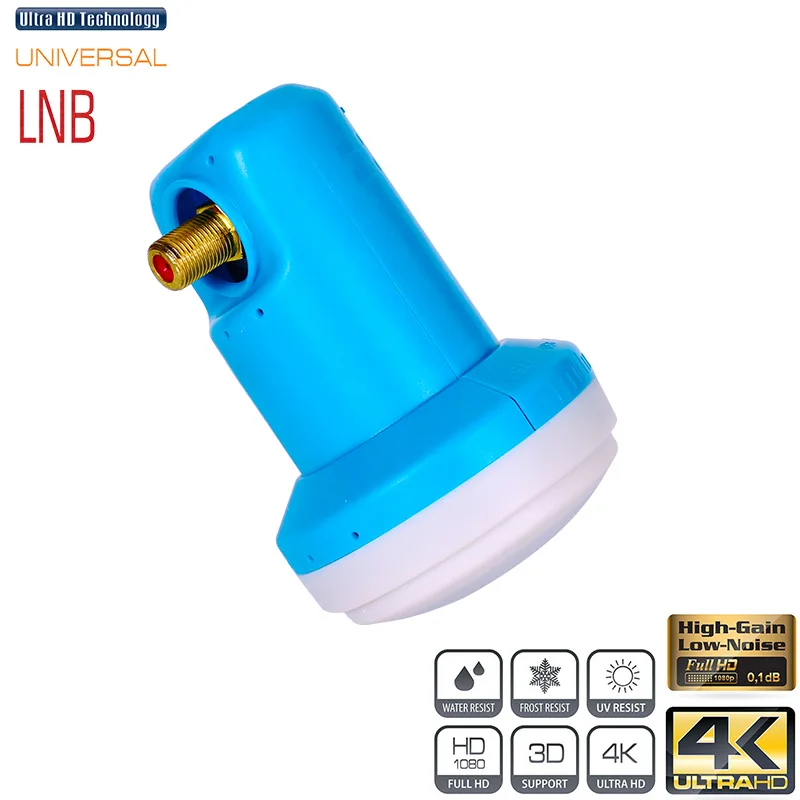 VIDBOX Универсальный LNB для спутникового ТВ приемник HD цифровая поддержка 4 к Ku диапазон LNB шум рисунок 0.1dB один LNBF водонепроницаемый LNB - Цвет: NEW Sigle LNB