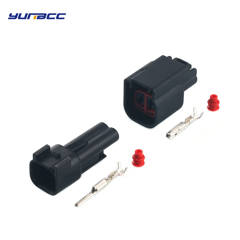 

2 Sets Delphi 2 Pin Female EV6 Fuel Injector Electrical Connector Plug DJ7023H-1.5-21/DJ7023H-1.5-11