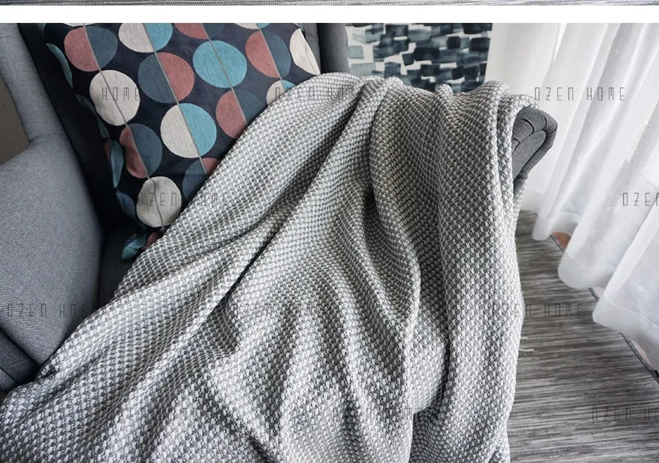 Домашние мягкие вещи Boon вязаный твидовый Плед покрывало для дивана утяжеленное одеяло с кисточками Yllow серый синий