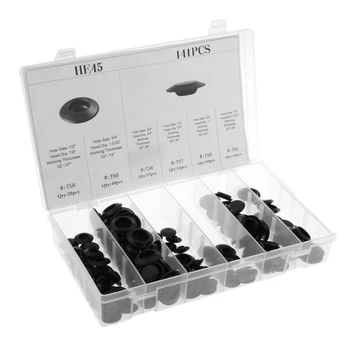 

141 Piece Universal Car Vehicle Body PVC Grommets Push-Type Plug, Metal Hole Plugs Fits for Hole Size 1/2'',3/4'', 3/8'',7/8''