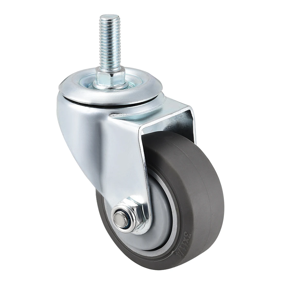 

uxcell Swivel Caster Wheels TPR Caster 3 Inch Wheel M12 x 30mm Thread with Brake 3 inch no Brake 1pcs