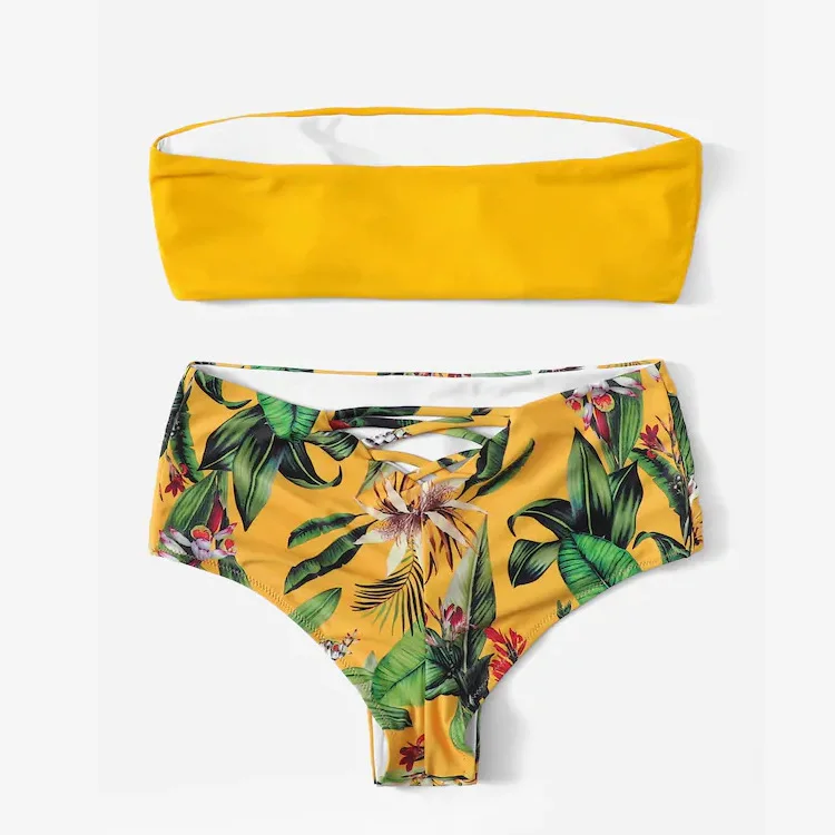 Bikini Sexy High Waist Swimming Suit Woman Fission Swimwear Swimwear Two Piece