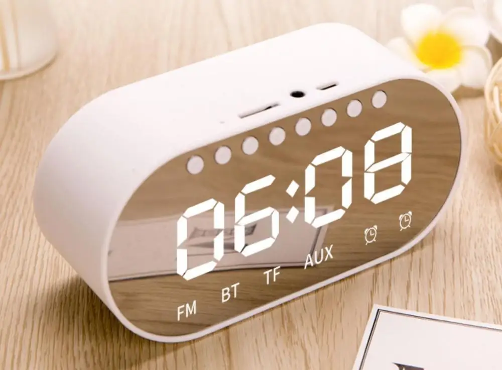 Часы Bluetooth динамик мини Зеркало экран домашний светодиодный Будильник карта маленький аудио мобильный телефон беспроводной сбор вещания
