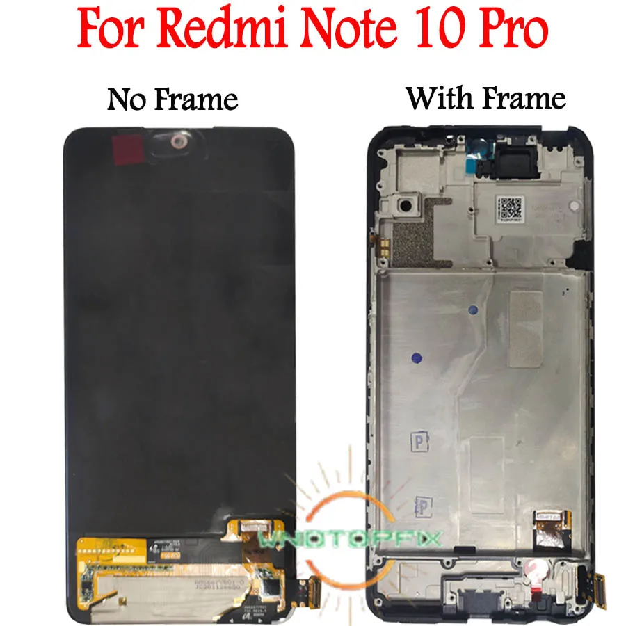 Amoled For Xiaomi Redmi Note 10 Pro Display With Frame Touch Panel Screen  Digitizer For Redmi Note 10 Lcd Note 10s Lcd M2101k7ag - Mobile Phone Lcd  Screens - AliExpress
