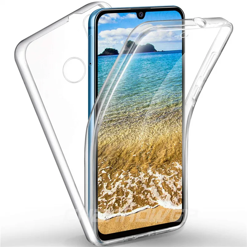 Сенсорный двухслойный силиконовый чехол для huawei P Smart Z Plus Y5 Y9 Prime P20 Lite Honor 20 Pro 8S 10i Nova 4e 5i полное покрытие