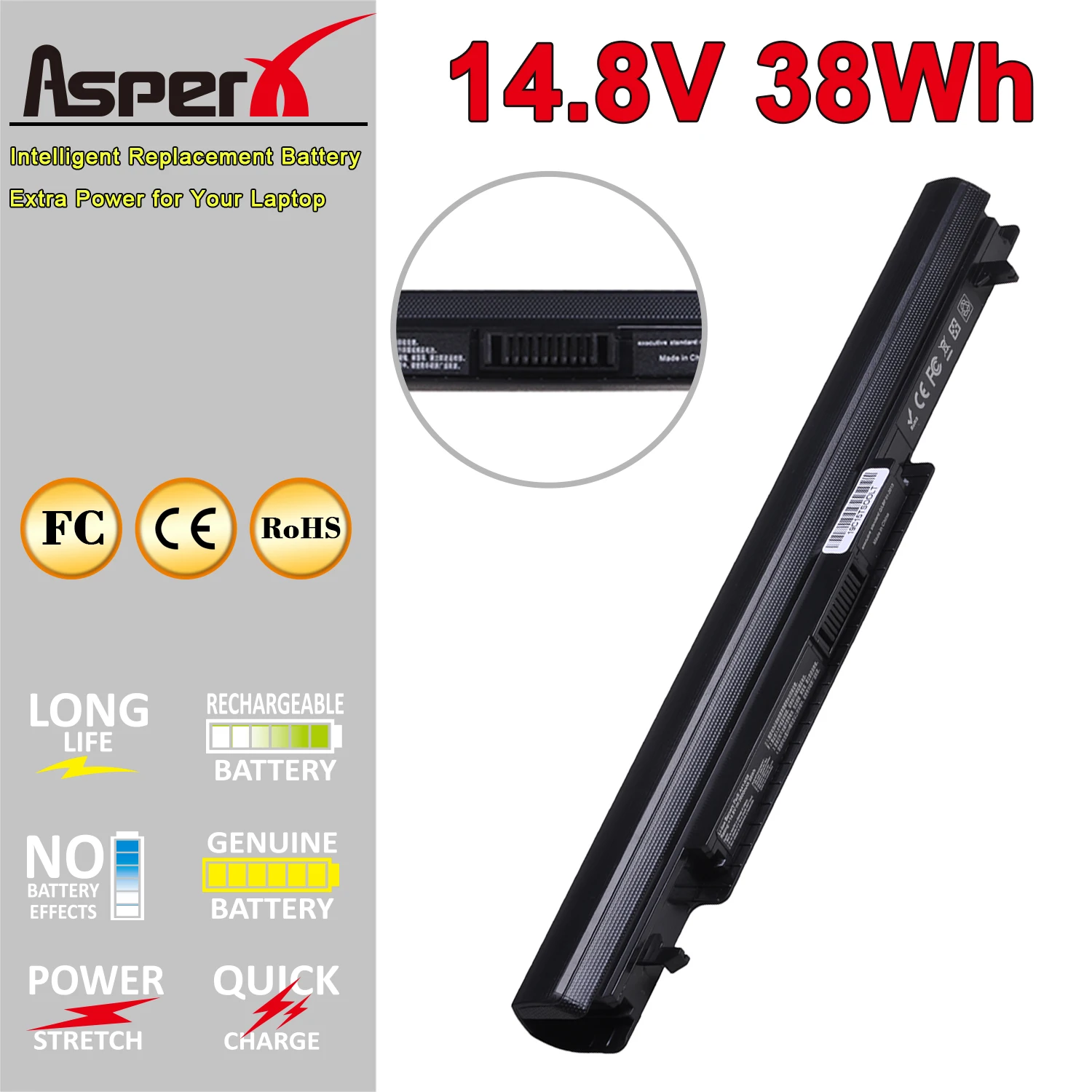 

Laptop Battery for ASUS A31-K56 A32-K56 U48 U58 V550 P/N A46 A56 E46 K46 K56 R405 R505 R550 S40 S46 S505 S550 S56