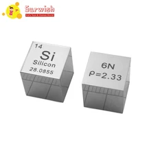 1 шт 10X10X10 мм зеркальная поверхность высокой чистоты 6N монокристаллический кремниевый кубик, таблица элементов куб(Si≥6N