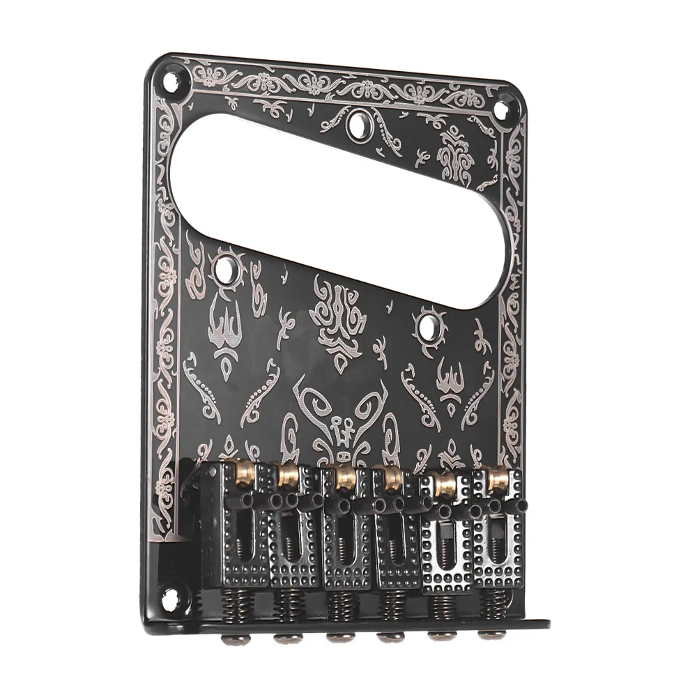 Replacement Parts 6 Strings Guitar Fixed Bridge 6-Saddle Bridge with Screws and Wrench for Electric Guitar Accessories