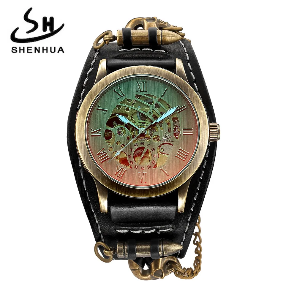 

New Style Shenhua Europe And America Style Punk Men Fashion Casual Hollow out Machinery Automatic Machine Watch
