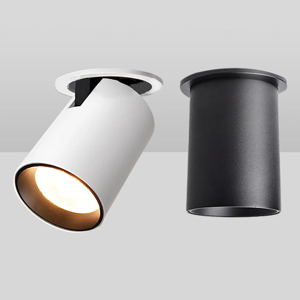 

zerouno ressessed led light home spotlights 7w 12w 350 degree adjustable cob spot lights 220v white black high luminaire lampada