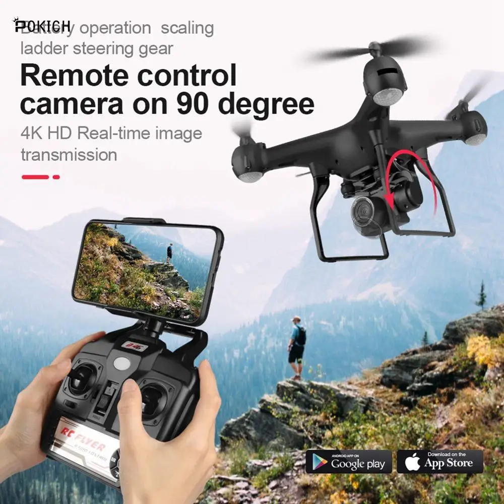 

Pokich Drone Toys Mini WIFI Drone Aerial Photography Wide Angle HD 1080P/4K Camera Remote Control Mini Drone Model Kids Toys
