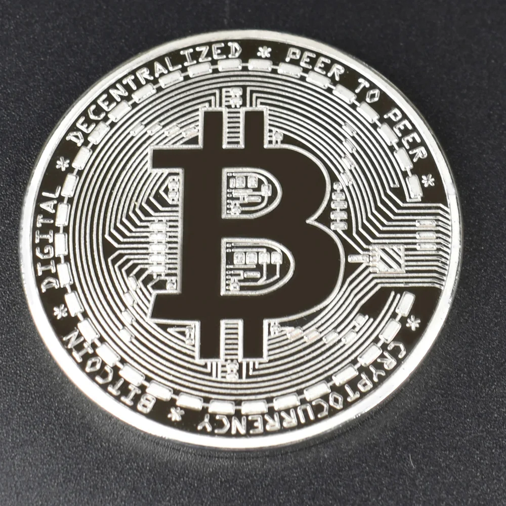 1 шт. позолоченная монета-Биткоин BTC бит физическая металлическая Коллекционная монета для подарка с пластиковым чехлом - Цвет: silver bitcoin