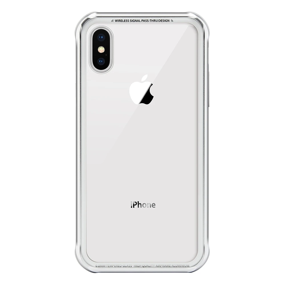 Чехол SwitchEasy iGlass для iPhone XS/X. Материал полиуретан, алюминий, стекло. Цвет серебряный
