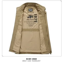 Весна и осень стиль жилет мужской свободный и плюс размер пальто мульти-карманы фотография рыбалка жилет рубашка Мода