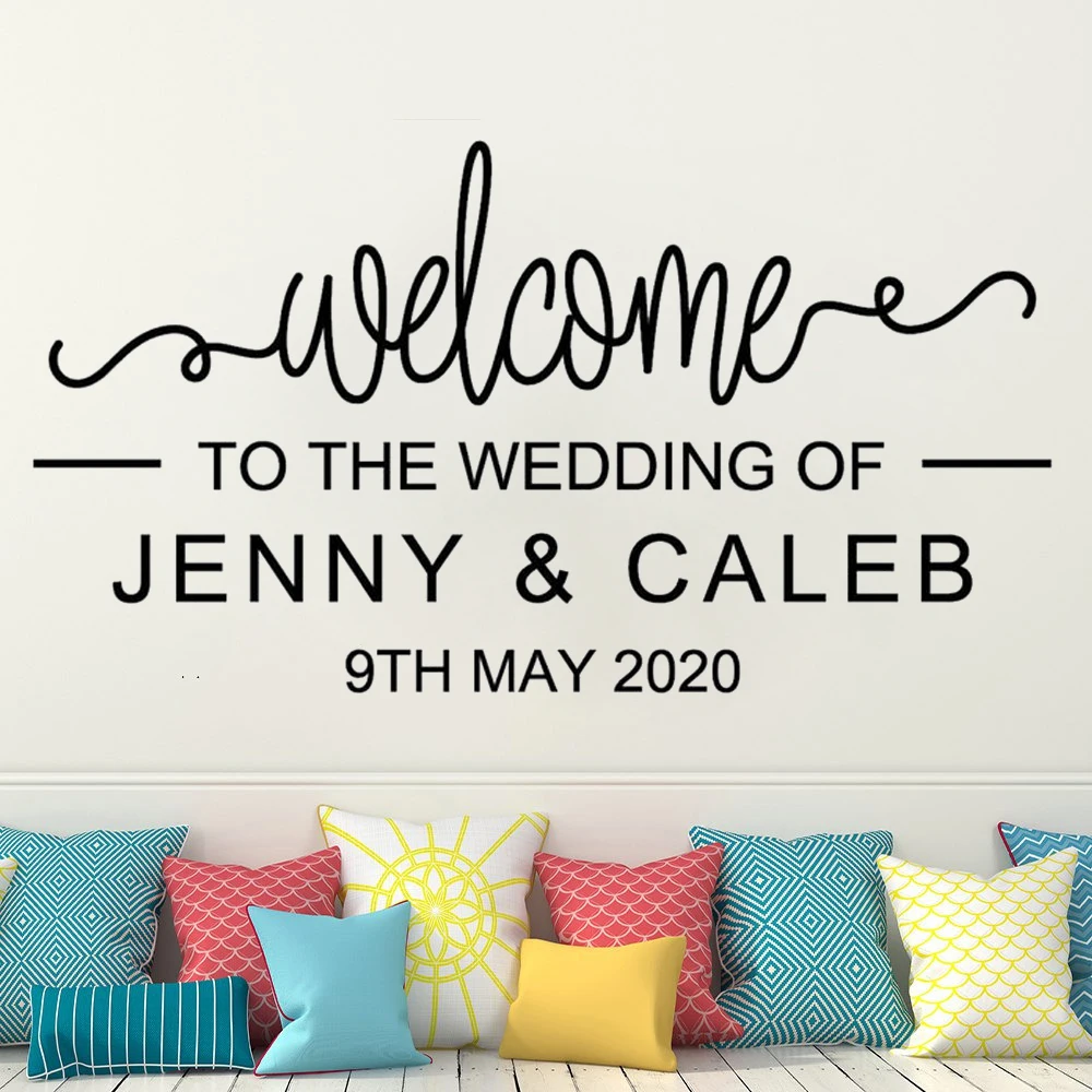 

Vinyl wall sticker for DIY wedding sign custom vinyl Decals for wedding sign customizable wedding sticker home decor HY822