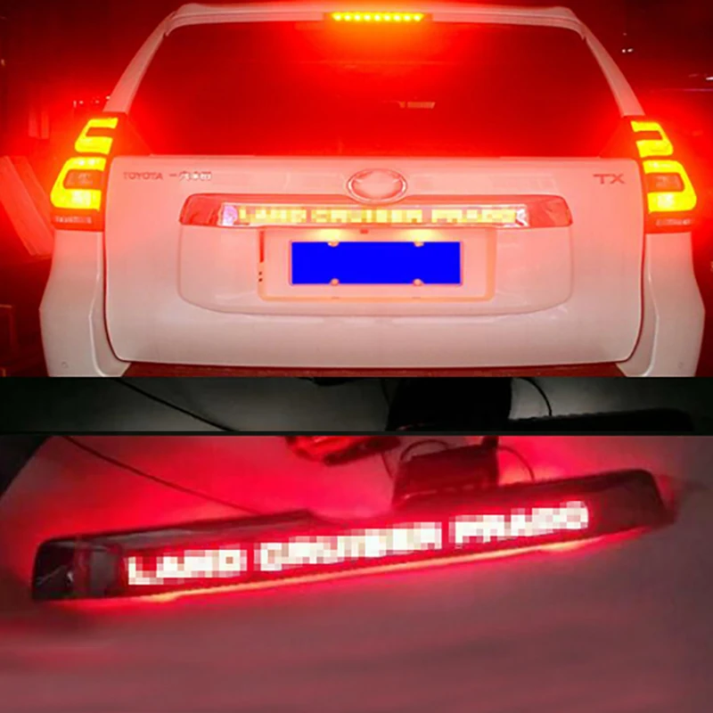 

For Toyota Land Cruiser Prado LC150 2018 2019 Accessories tail Door Cover Rear Trunk Lid Cover With Led Light Styling Cover
