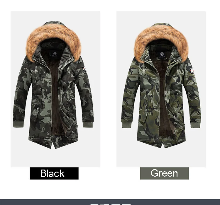 Fashion Camouflage Winter Jacket Men Hooded Warm Long Coat Men Autumn Military Fashion Mens Jackets Army Outdoor Streetwear