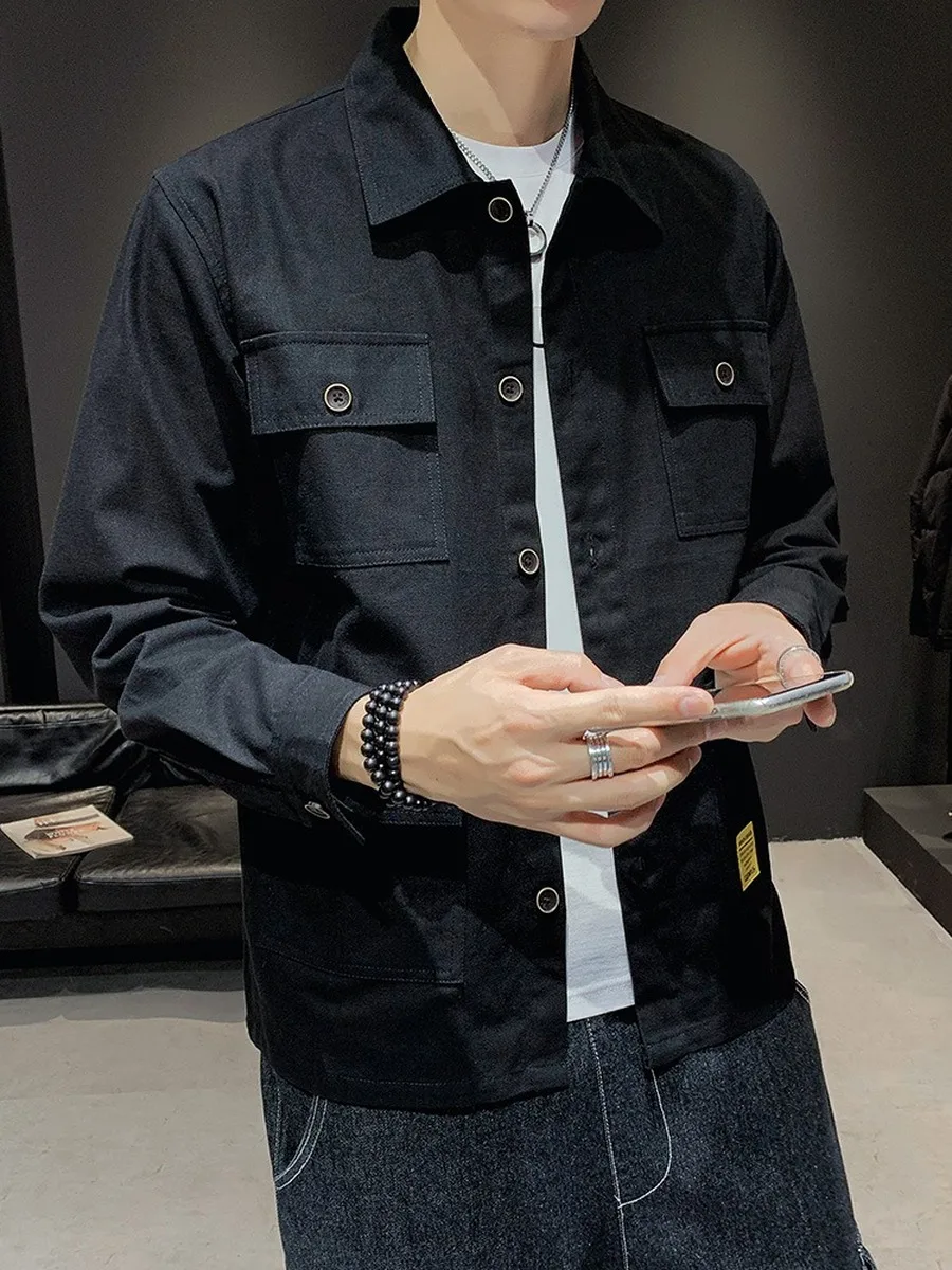 thin black denim jacket