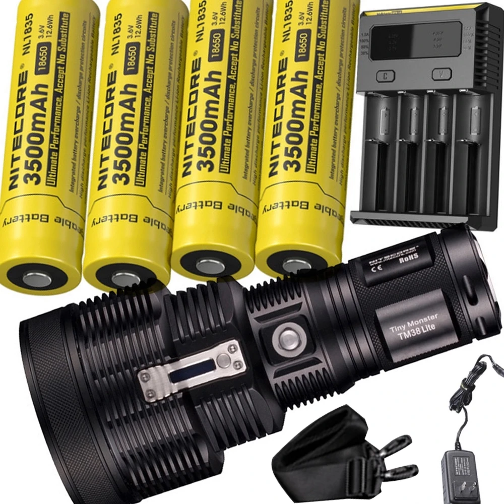 NITECORE TM38 Lite rechargeable flashlight CREE XHP35 HI D4 max 1800 lumen outdoor searchlight beam throw 1400 meter torch | Освещение