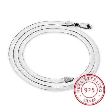 

100% Original 925 Solid Sterling Silver Chokers Necklaces for Women Fine Jewelry Wedding Chains Necklaces Men Gift XL-6