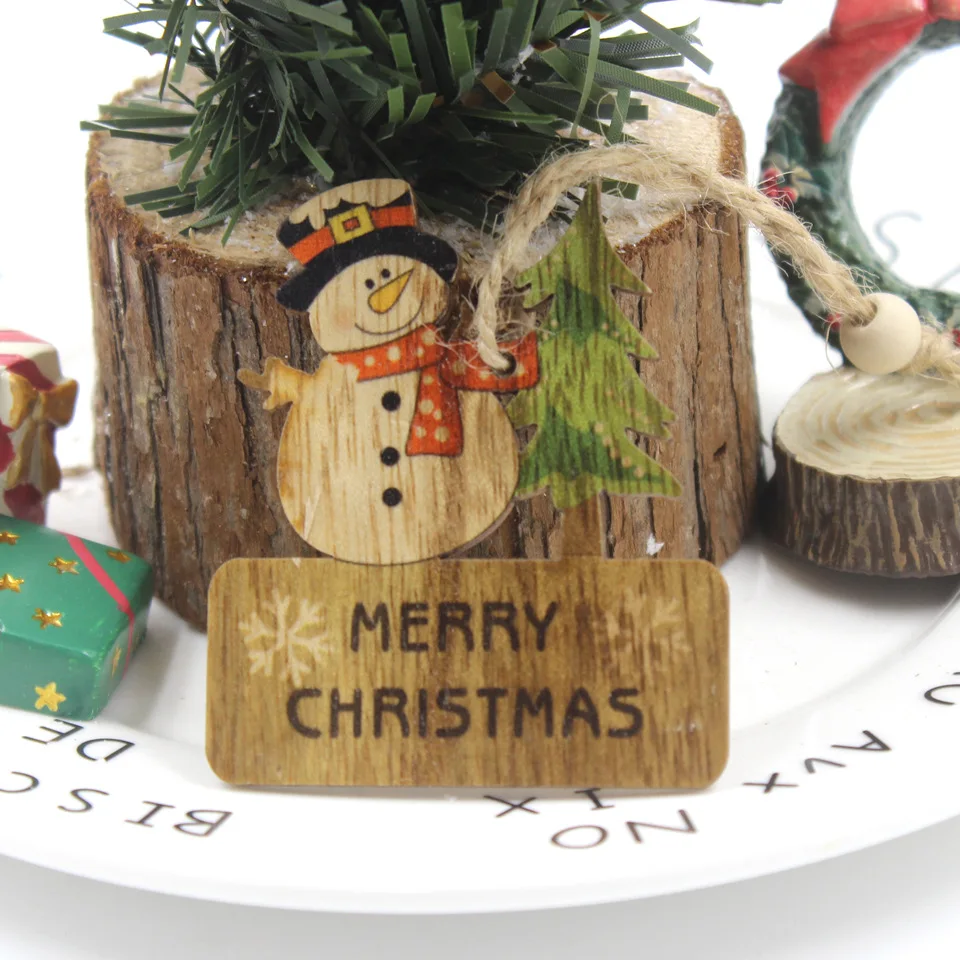 3 шт./партия, рождественские деревянные DIY подвесные украшения, рождественские украшения для дома, Новогодние Детские подарки, Natal Navidad Decoracion - Цвет: 3pcs Style 2 snowman