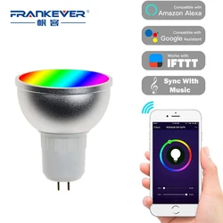 FrankEver Tuya Smart LED Light Bulbs MR16 GU10 GU5.3 Bi-pin 5W RGBCW Dimmable Color Changing Sync with Music Work with Alexa FrankEver Tuya Smart LED Light Bulbs MR16 GU10 GU5.3 Bi-pin 5W RGBCW Dimmable Color Changing Sync with Music Work with Alexa