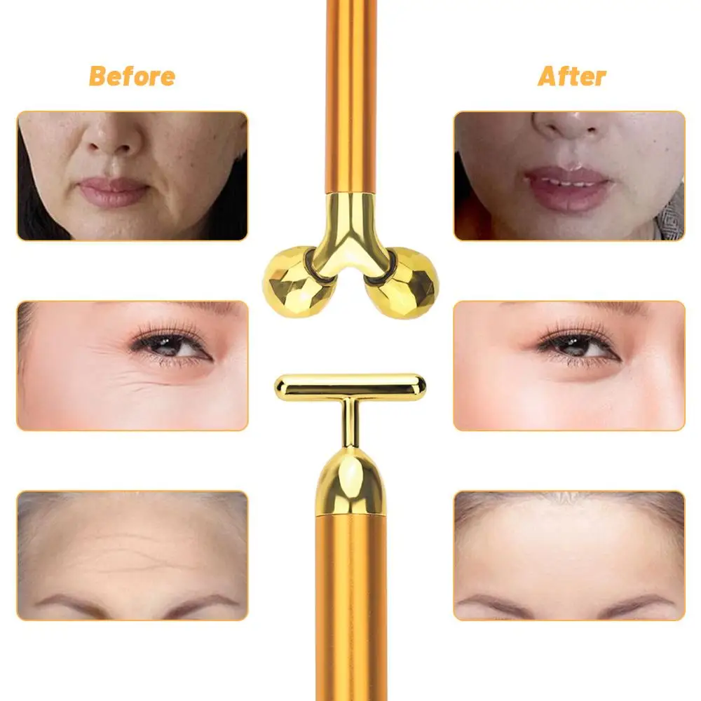 Face Roller Massager Facial Beauty Bar 24k Golden Vibrating Full Body Massage Device Face Lifting Anti Wrinkle Skin Care Tools Home Use Beauty Devices Aliexpress