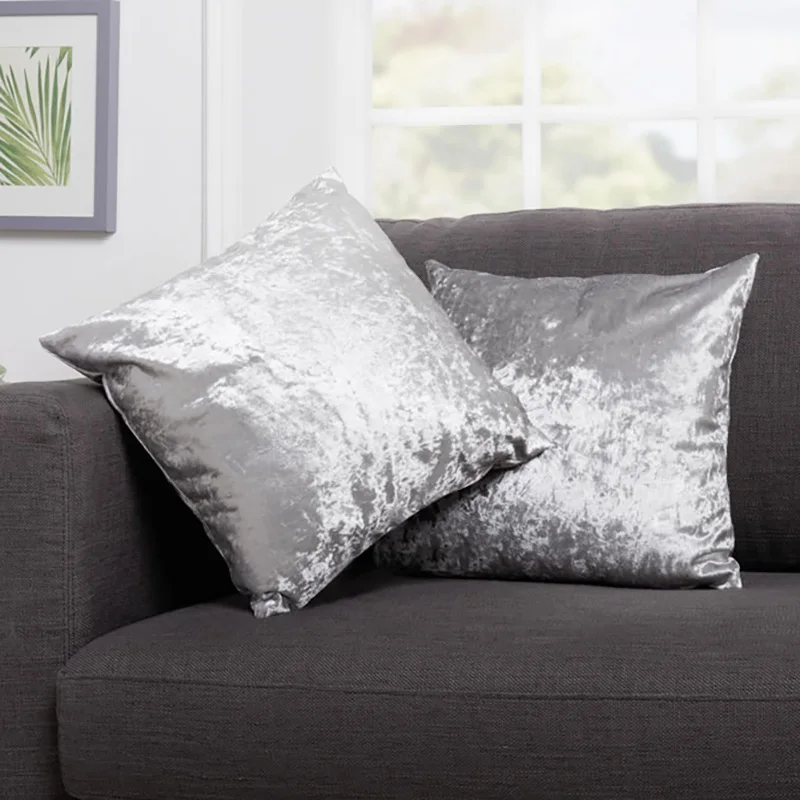 Velvet Cushion Cover Crushed Pillow Cover Grey Decorative Pillows Luxury Kussenhoes Nordic Home Decor