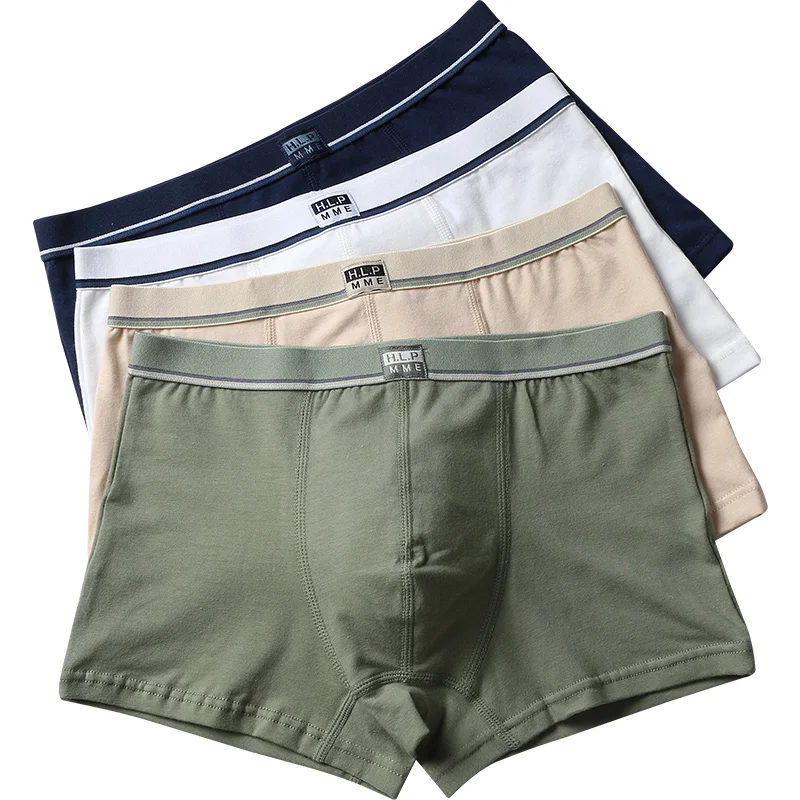 4 шт./упак. Однотонные трусы для мальчиков дышащие хлопковые малышей нижнее белье