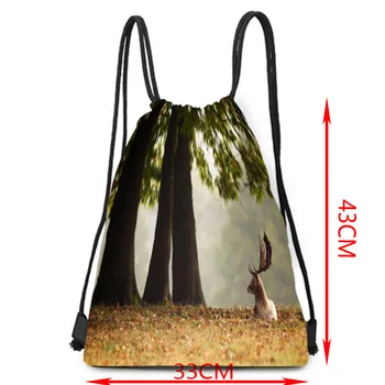 

2019 elk printed backpack sequins drawstring backpack sequins outdoor sports bag