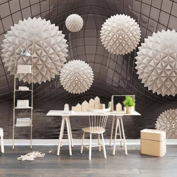 

Custom Mural 3D Stereoscopic Circle Ball Abstract Space Photo Wallpaper For Living Room Sofa TV Background Wallpapers Home Decor