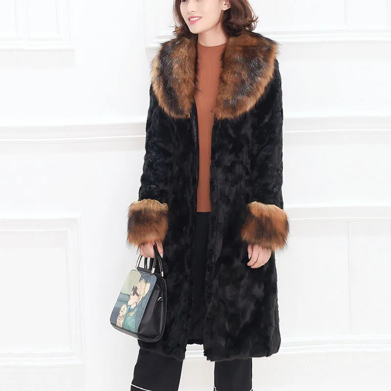 

Women's jacket winter casual women's fur jacket 2019 new warm fashion large size medium long quality women's fur coat NUW660