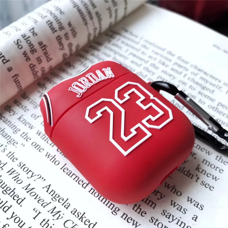 Chicago Bull 23 Jordan Мягкий силиконовый чехол для наушников для Apple AirPods 2 защита Беспроводная Bluetooth гарнитура чехол для Air pods