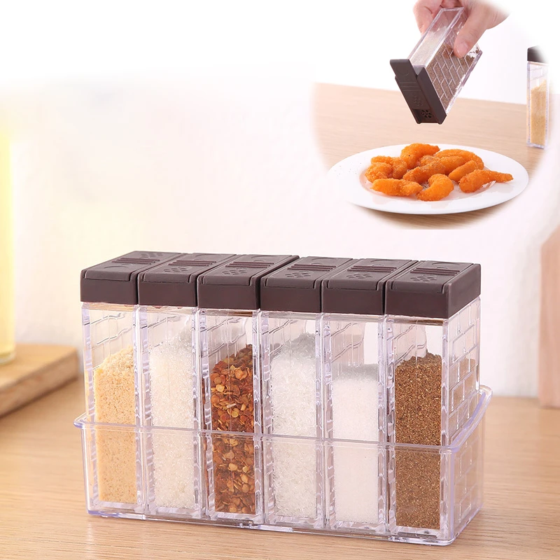 Пластиковый шейкер для специй, Баночки, набор коробок для приправ, мини шейкеры для соли и перца с скользящей крышкой, контейнер для приправ, контейнер для хранения