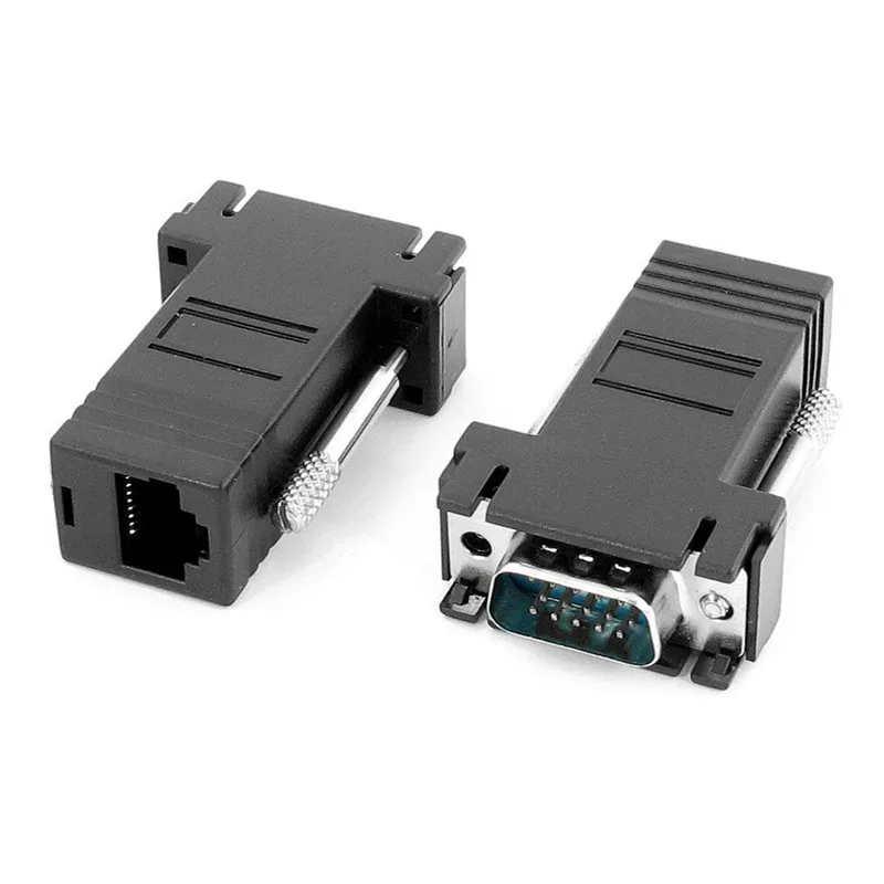 

DB9 RS232 Male to RJ45 Female Adapter COM Port to LAN Ethernet Port Converter