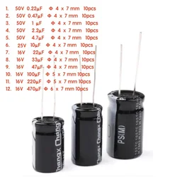 120PCS/LOT  0.22UF-470UF  12 values Aluminum electrolytic capacitor assortment kit set pack