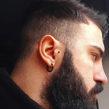 

MENS HOOP EARRING STAINLESS STEEL 15MM SMALL HOOPS HUGGIE EARRINGS FOR MEN UNISEX JEWELRY