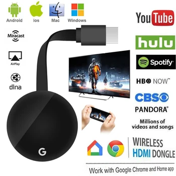

4K Anycast Miracast AirPlay for chromecast 3 2 ultra Wireless HDMI TV Stick 5G Wifi Display Dongle for google home