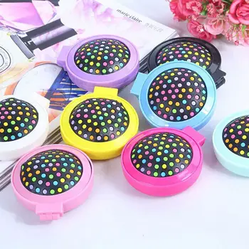 

1 Pcs Girls Portable Mini Folding Massage Comb Airbag Massage Round Travel Hair brush With Mirror Cute Anti-static Rainbow Comb