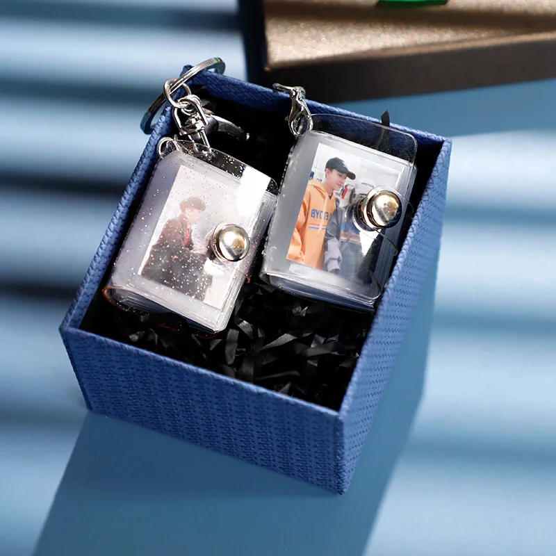 Custom Personalized Photo Custom Keychain 16 Mini Photo Album Keychains Couple Love Memory Gift Dropshipping