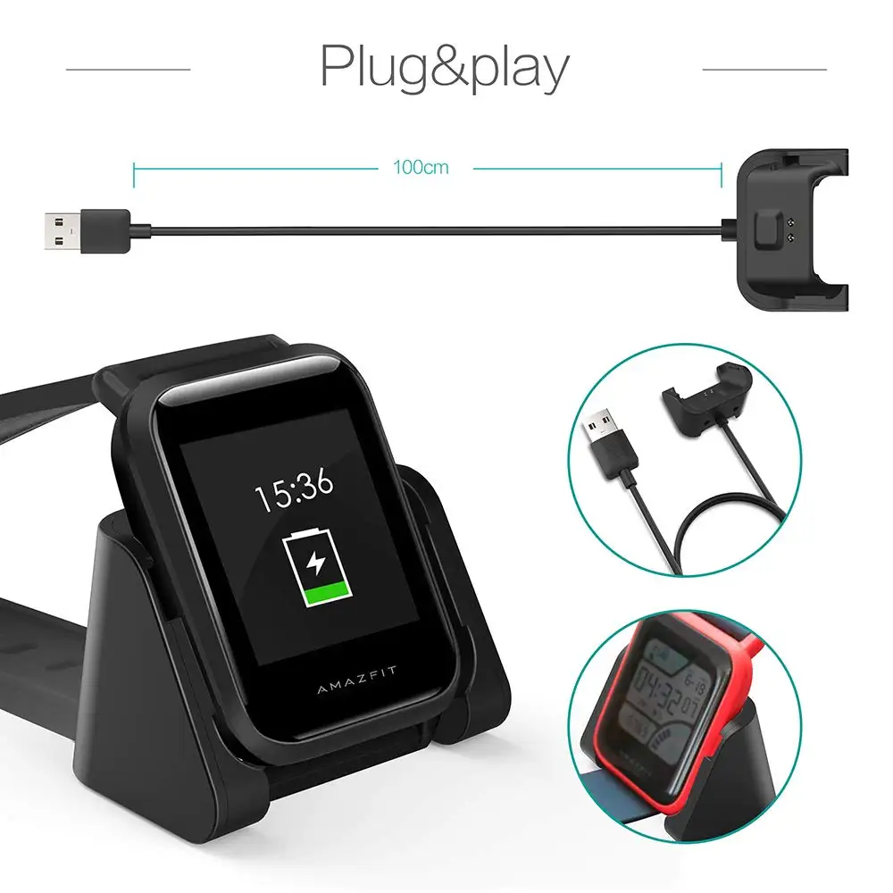 Сменное магнитное зарядное устройство USB для Xiaomi Huami Amazfit Bip Youth A1608 модель умные