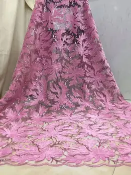 

Exquisite flat embroidery flower sequins lace French gauze fabric African lace Nigeria lace for skirt party DIY dress fabric