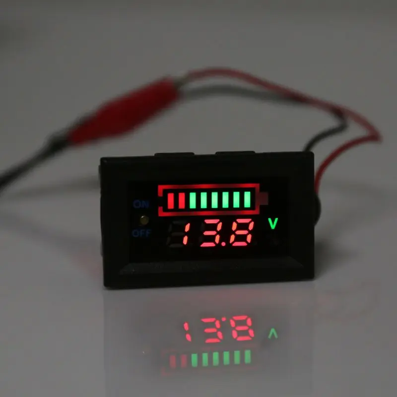 

12V Car Lead Acid Battery Capacity Indicator Voltmeter Power Tester with Switch