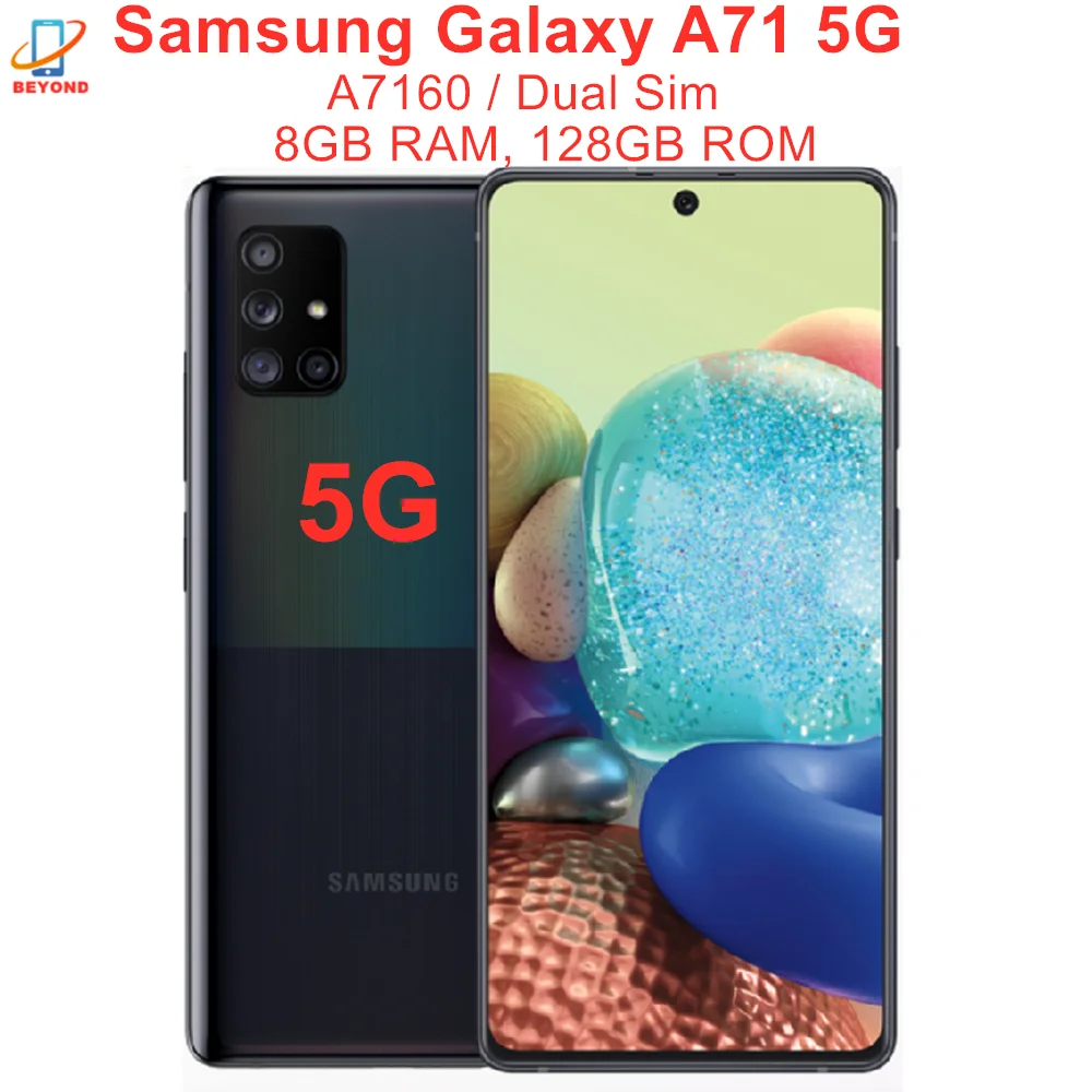 Original Samsung Galaxy A71 5G A7160 Dual Sim 8GB RAM 128GB ROM 6,7 Exynos Octa Core teléfono móvil 4 Cámara NFC teléfono celular